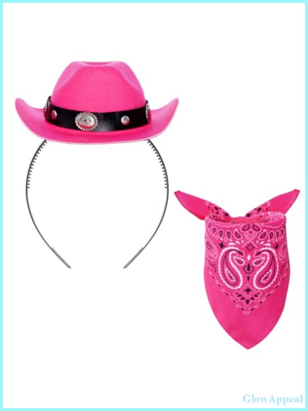 Cowgirl Mini Hat Headband with Bandana Women Halloween Western Costume